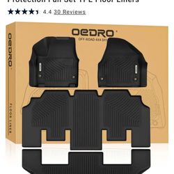 3W all-weather custom floor mats designed for the Tesla Model Y.  Material: Made from premium, high-density TPE (thermoplastic elastomer) material whi