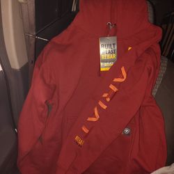 Russet Brown/Potters Clay Medium Men's ARIAT Rebar Graphic Hood