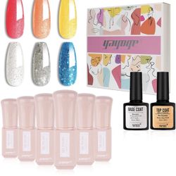 Brand New 6 Color Gel Glitter Nail Polish(check My Other Listings As Well )