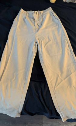 Beige Wide Leg Trousers