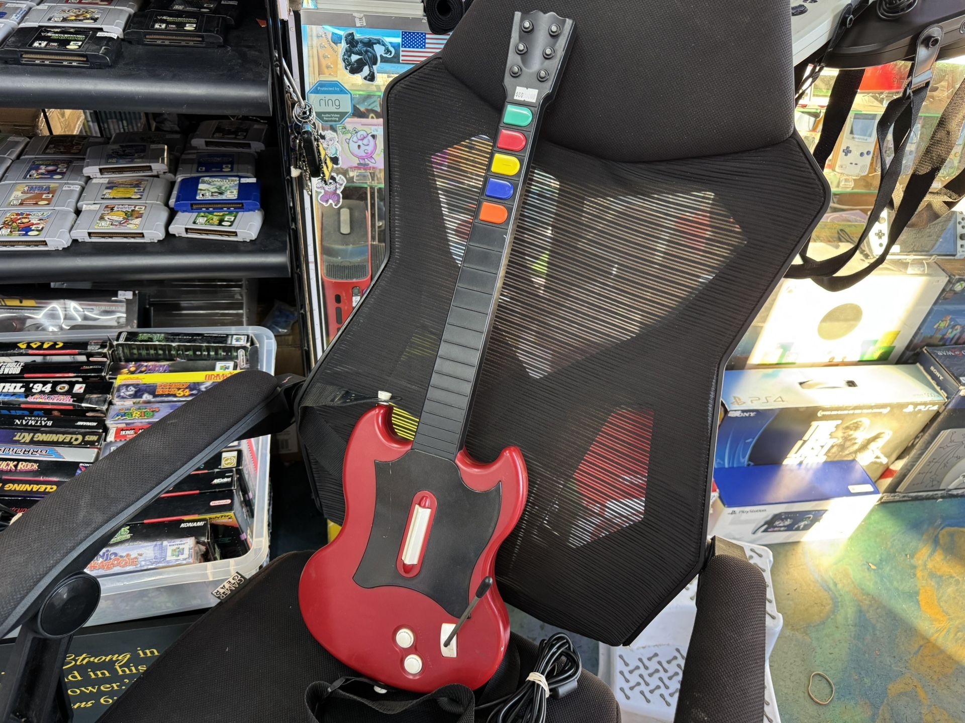 PS2 WIRED Guitar Hero Guitar RedOctane *Mint*