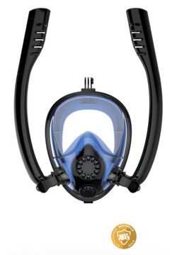 Amphibea Twobas Mask With Double Snorkel Black-Blue