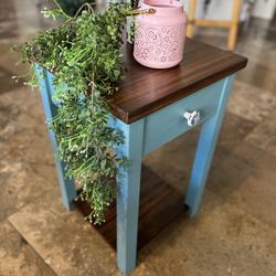 Turquoise End Table 