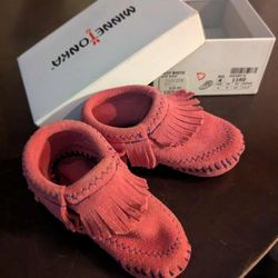 Pink Infant Moccasins New W/ Box