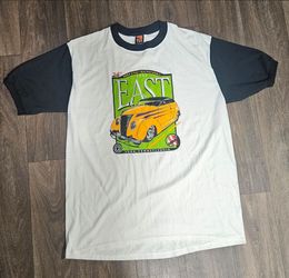 90's NSRA Street Rod Racing Ringer Mens Tee Native Sun Tag Mens size Large $20