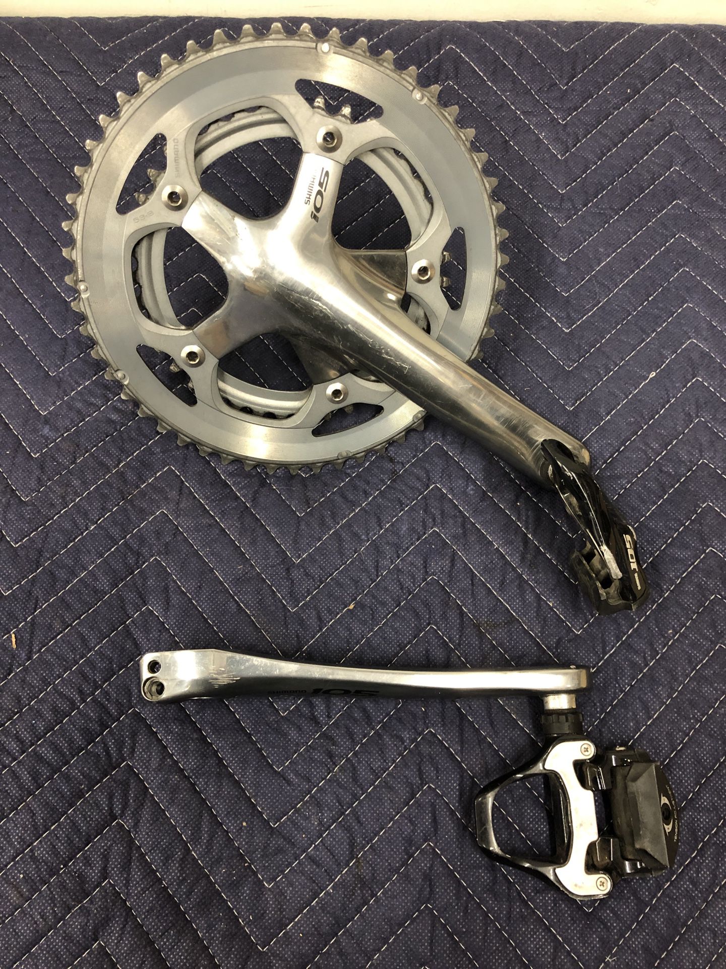 Shimano crankset and pedals
