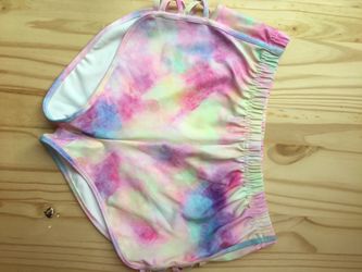 Tie-Dye Pastel Women’s Athletic Shorts Elastic Waist Lined Multicolor Sz M Dance