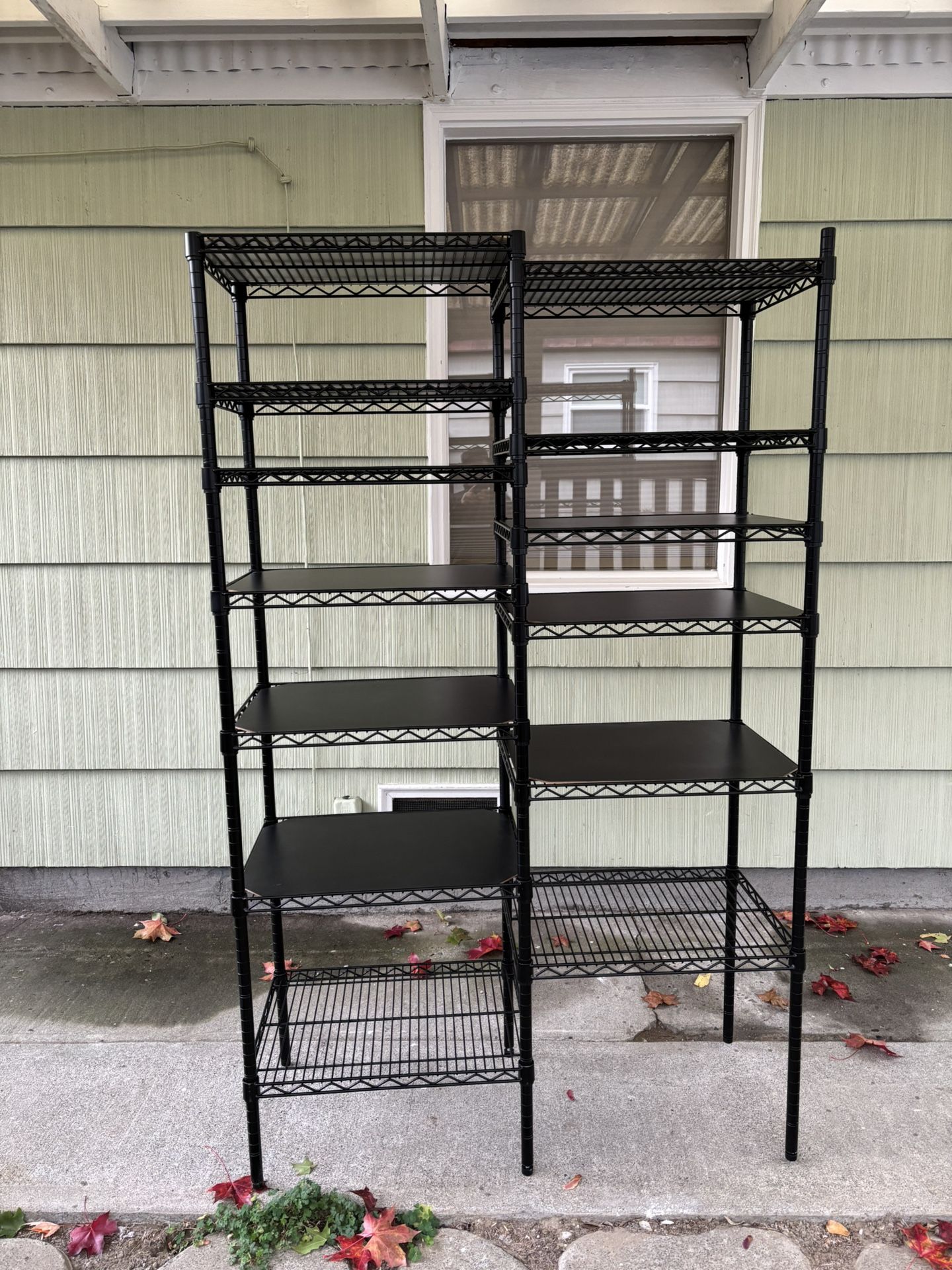 Adjustable metal shelving