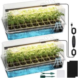 New-72 Cells Seed Starter Tray Self Watering, Seed Starter Kit with Grow Light, Full Spectrum with 5 Dimmable Brightness & Timer, Indoor Plant Grow Tr