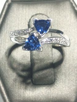 10k white gold tillion cot tanzanite size 6.5