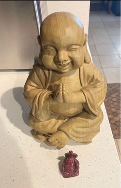 Praying Buddha and a smaller one. 9.5 inches