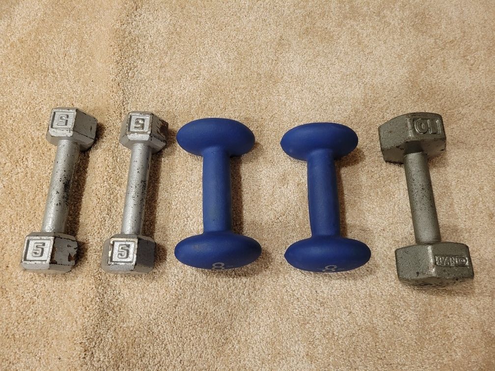 Dumbbells/Weights (5, 8, 10)