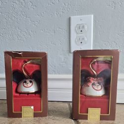 Disney Lenox Mickey Minnie Christmas Ornaments NIB