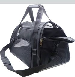 Cat Carrier,Soft-Sided Pet Travel Carrier for Cats,Dogs Puppy Comfort Portable Foldable Pet Bag Airline Approved (Medium-Black)