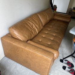 Vegan Leather Sofa - Brown