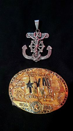 Stainless Steel Anchor Pendant & New Belt Buckle