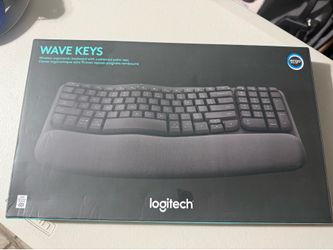 Logitech Wave Keys Bluetooth Keyboard - Black: Ergonomic Design, Wrist Rest