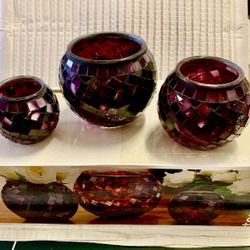 Mosaic Rose Bowls/Candle Holder 
