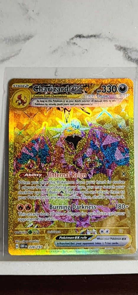 Pokemon TCG Card Charizard EX 228/197 Hyper ULTRA Rare Gold Obsidian Flames[ Mint]