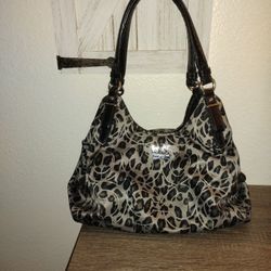 Coach Ocelot Leopard Shoulder Bag Carryall Hobo Purse