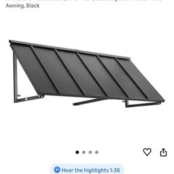 Awntech 6' Houstonian Standing Seam Metal Fixed Awning, Black