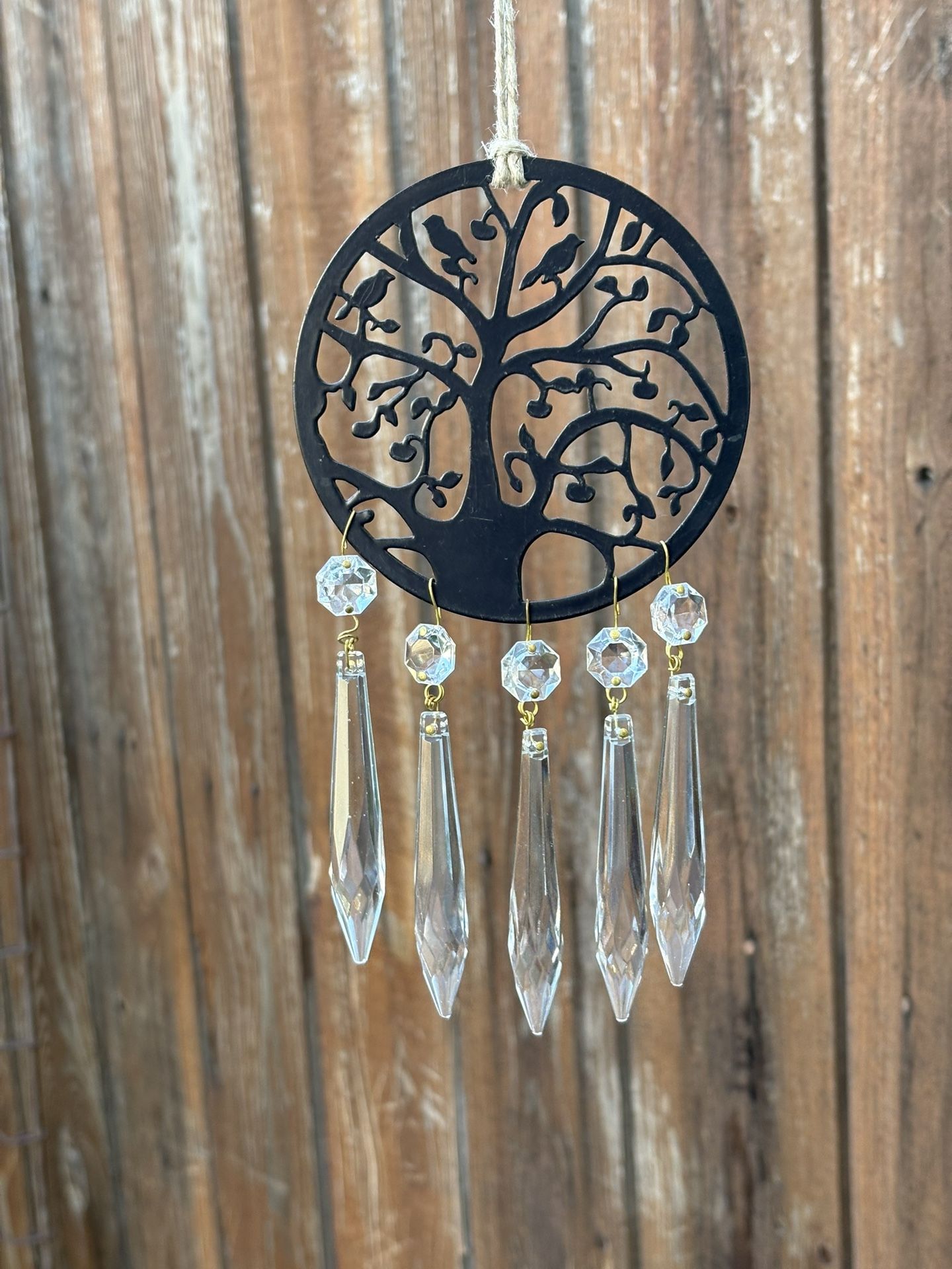 Tree Of Life With Birds & Crystal Chandelier Wind Chime Sun Cather Mobile