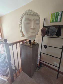 Large light up Buddha lamp with stand