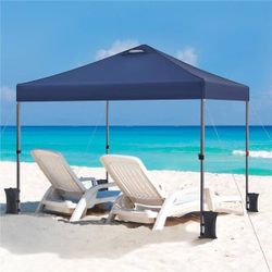 New 🆕 10x 10 Blue Pop-Up Canopy Tent with Sandbags