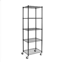 
UltraDurable 5-Tier Commercial NSF Certified Steel Wire Shelving System in Black (24 in. W x 18 in. D x 75 in. H