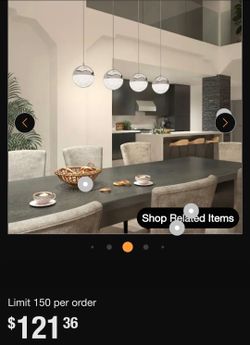 Sparkle 21-Watt 4-Light Glam Chrome Plated Integrated LED Hanging Pendant Light Fixture for Dining Room or Kitchen