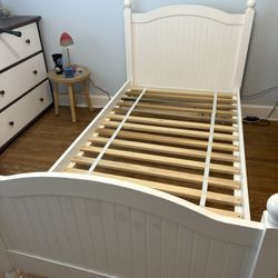 Kids White Bed Frame Solid Wood (Pottery Barn)