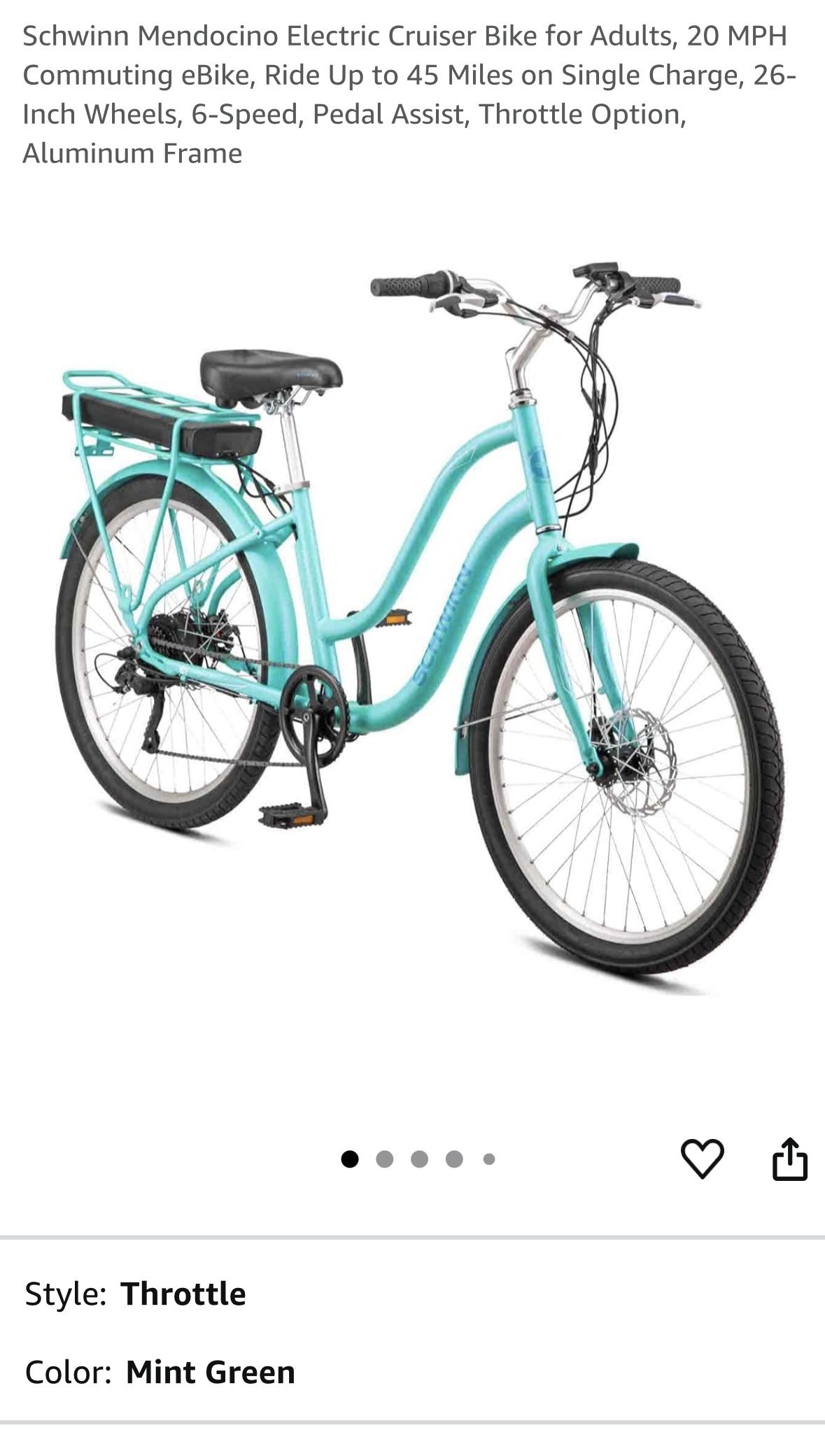 SCHWINN ELECTRIC MENDOCIN BIKE