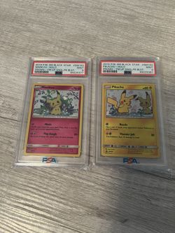 2019 Black Star promo Mimikyu Holo AND Pikachu Holo Both PSA 9