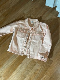 Girls Tahari Peach Denim Jean Jacket size 7-8