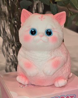 BHBK Jumbo Cute Cat Squishy Pink & White – Brand New w/ Original Box & Basket