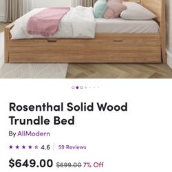 Trundle Bed  Solid Wood 
