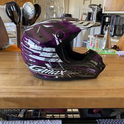 GMAX GM46Y1 Shredder MX Off-road youth helmet Purple/White