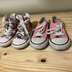 2 Pair Toddler Converse - Size 6 (Priced For Both)