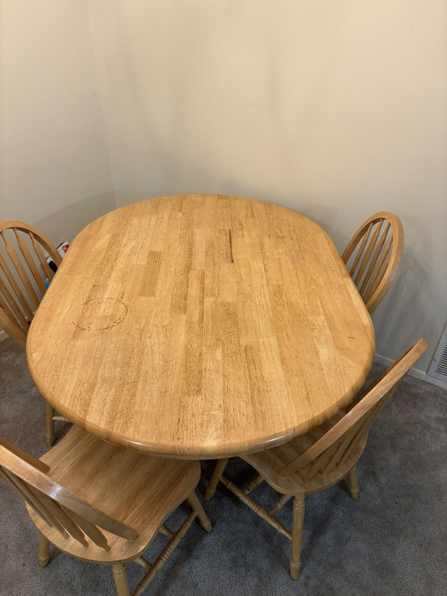 Wooden Table with 4 chairs