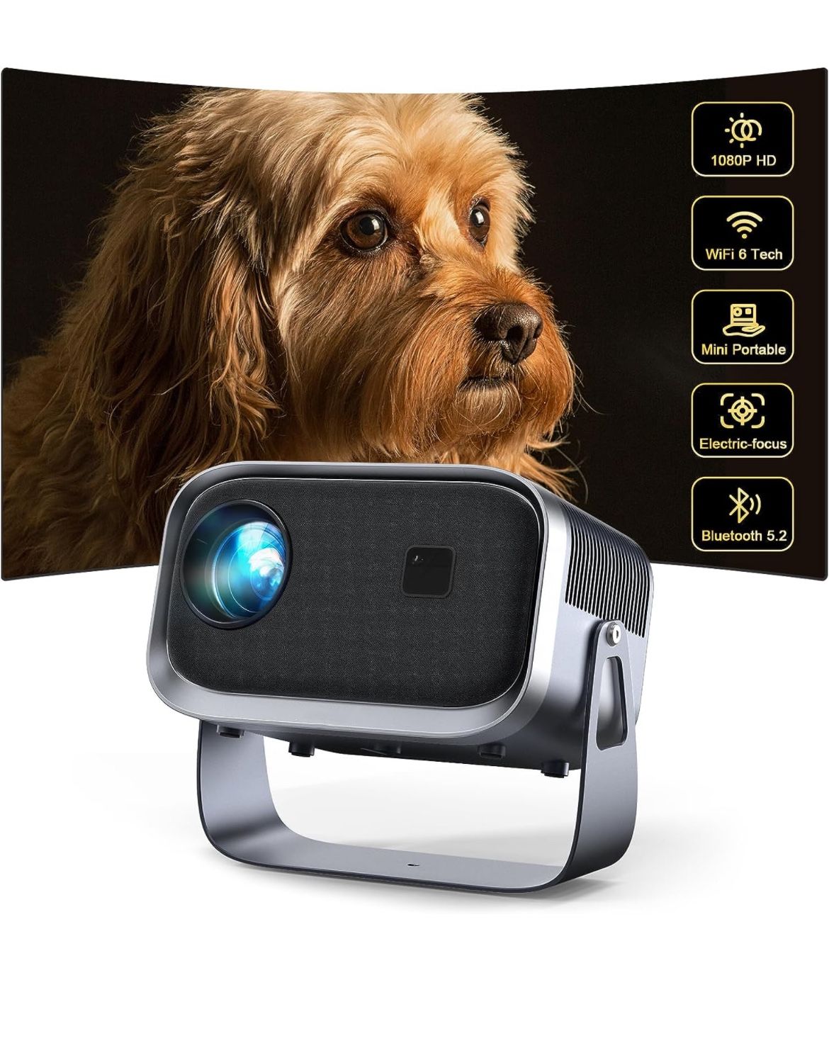 Electric Focus 1080P Mini Projector for iPhone and Android, Home Theater Projector for Family 2025 Upgraded Small projector,All Products : American Fashion Style Bags On Sale