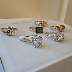 Sterling Silver And Gold Tone Rings