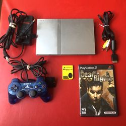 PlayStation 2 Slim (PS2)  Silver Console w/ Dead to Rights
