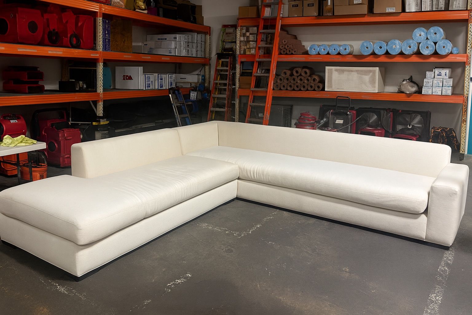 Cream White Large L shape Sectional HD Buttercup