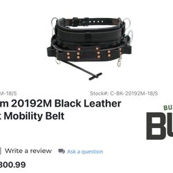Buckingham 20192M Black Leather Short Back Mobility Belt