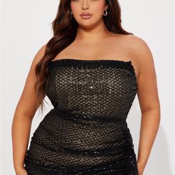 Lilian Draped Sequin Mini - Black