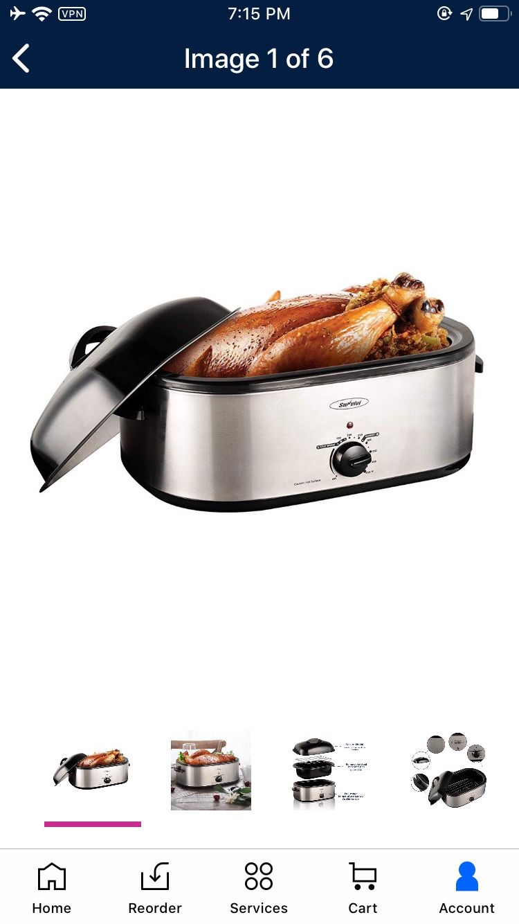 New in Box Electric Roaster Oven with Self-Basting Lid, 18-Quart Turkey Roaster Oven