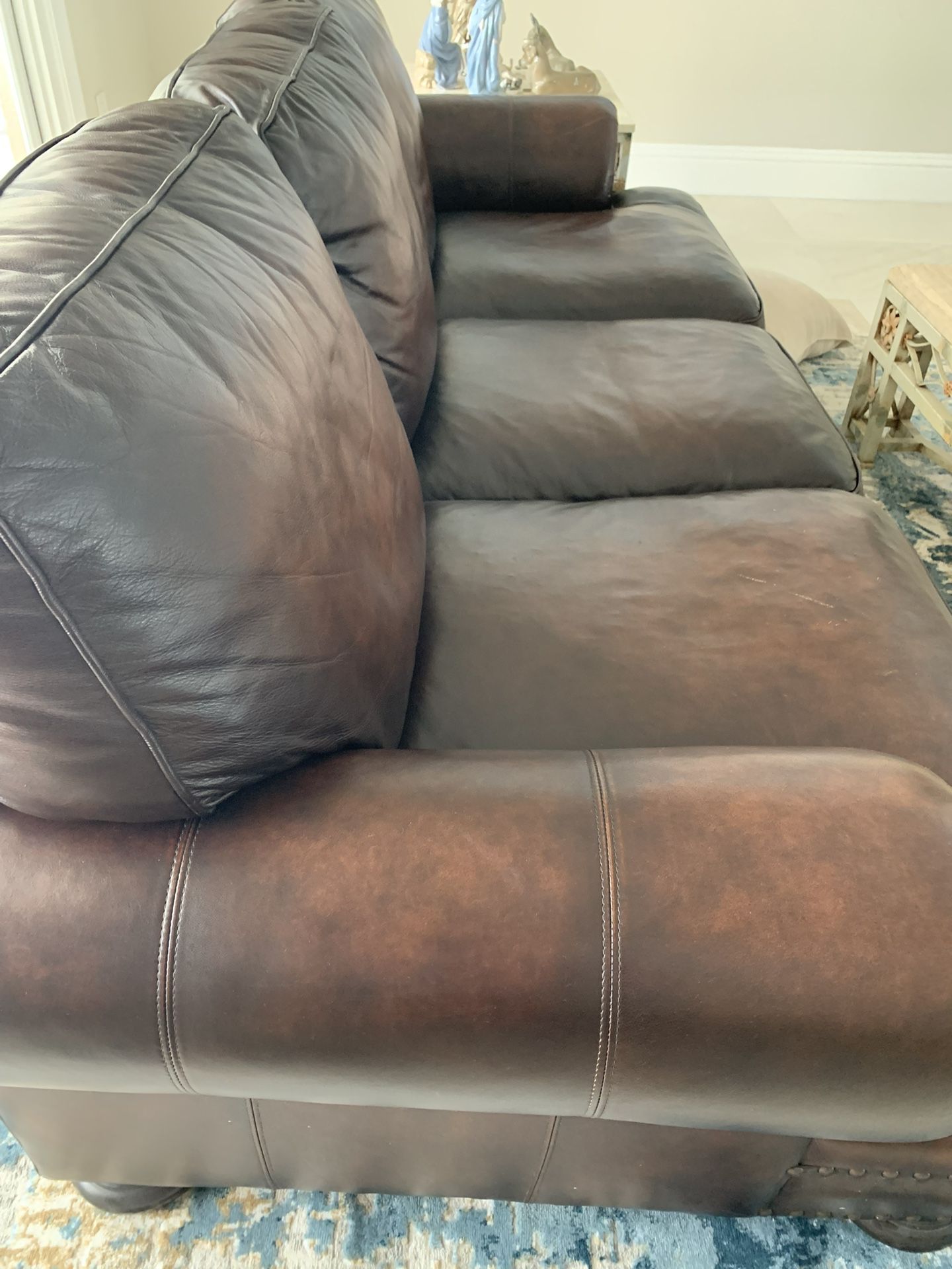 Bernhardt Brown Leather Couch 