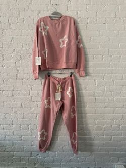 Electric & Rose Star Sweatsuit Set — Sweatshirt + Jogger, Mauve, Size S, NWT