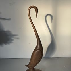 Ceramic Arnels Swan Figurine 16" Vintage Brown Standing Bird