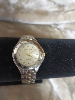 Vintage Pierre Cardin Ladies Stainless steel diamond accent Quartz watch